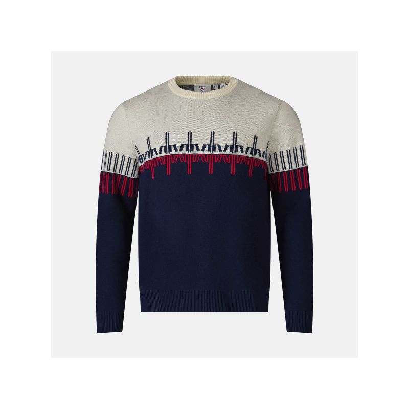ROSSIGNOL PATTERNED CN SWEATER navy blue