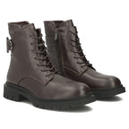 Women's leather ankle boots, dark brown, Filippo DBT8018