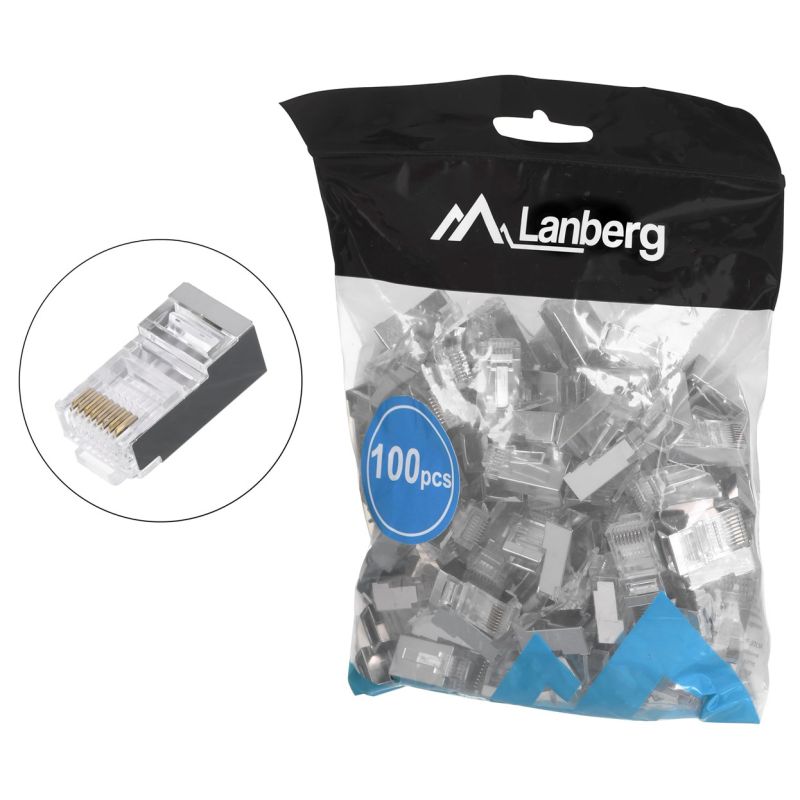 LANBERG NETWORK PLUG RJ45 (8P8C) CAT.5E FTP 100 PCS PLS-5000EZ Kable, gniazda i wtyki/Wtyki Your Sports Performance
