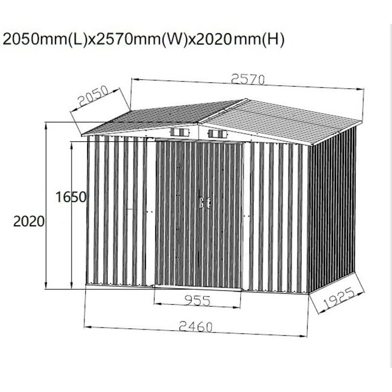 METAL GARDEN TOOL HOUSE 205X257X202CM Home and Garden/Garden Your Sports Performance