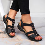 Black leather Roman sandals Rieker W 64580 Footwear/Outdoor Your Sports Performance