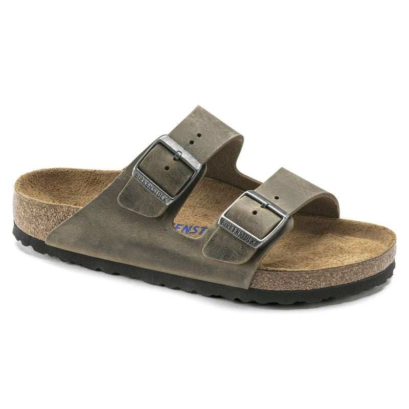 Birkenstock Arizona Soft Footbed Oiled Leather Narrow Faded Khaki Women's/Men's Flip-Flops for narrow feet oiled leather (1019377) Footwear/Lifestyle/Birkenstock/Klapki/chodaki Birkenstock
