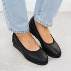 Rieker L5360-00 Women's Black Leather Slip-On Shoes Footwear Your Sports Performance