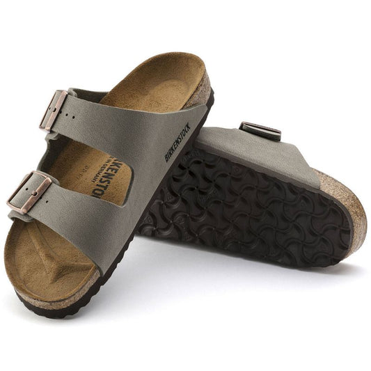 Birkenstock Arizona Birko-Flor Nubuck Stone regular women's/men's flip-flops wide gray (0151211) Footwear/Lifestyle/Birkenstock/Klapki/chodaki Birkenstock