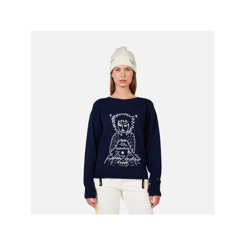 ROSSIGNOL W JCC SIGNAL RN women's sweater blue