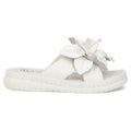 Women's leather flip-flops with a flower, white Filippo DK7762 Filippo