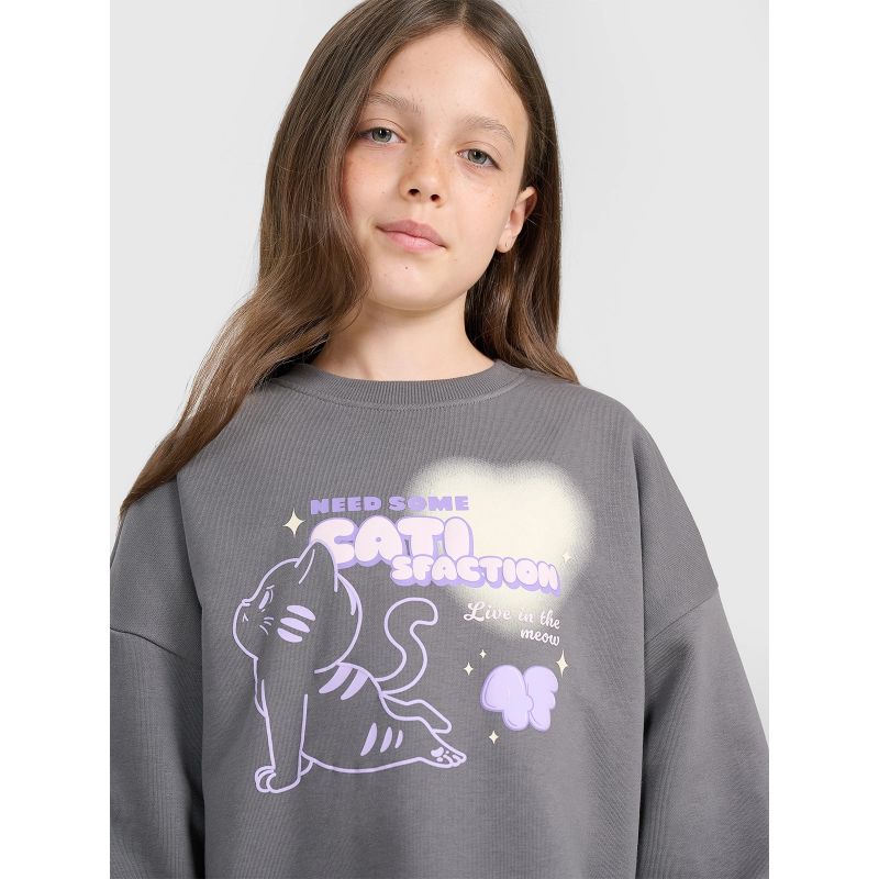 Oversized sweatshirt without a hood for girls 4F 4FJRAW25TSWSF2438-22S 4f