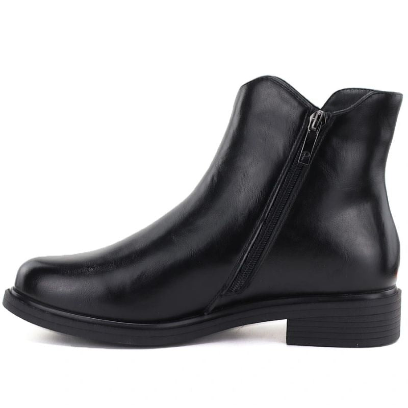 Women’s insulated black leather ankle boots Potocki JE19485ac