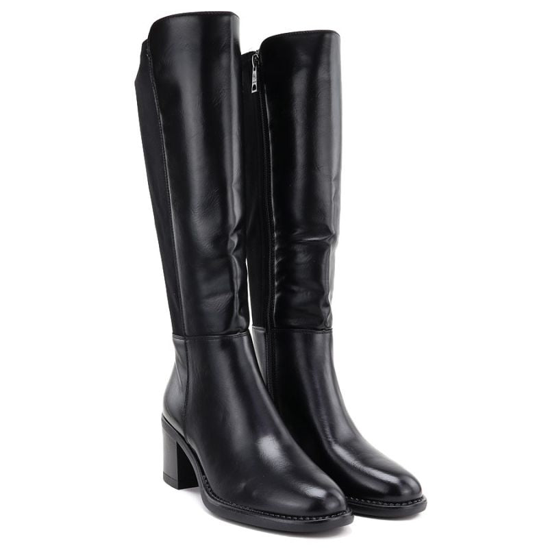 Women's high-heeled boots with stretch black Vinceza 58652