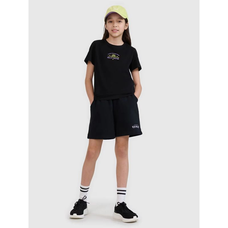 Girls' regular printed T-shirt 4F 4FJWSS25TTSHF1871-20S *Kategoria tymczasowa Your Sports Performance