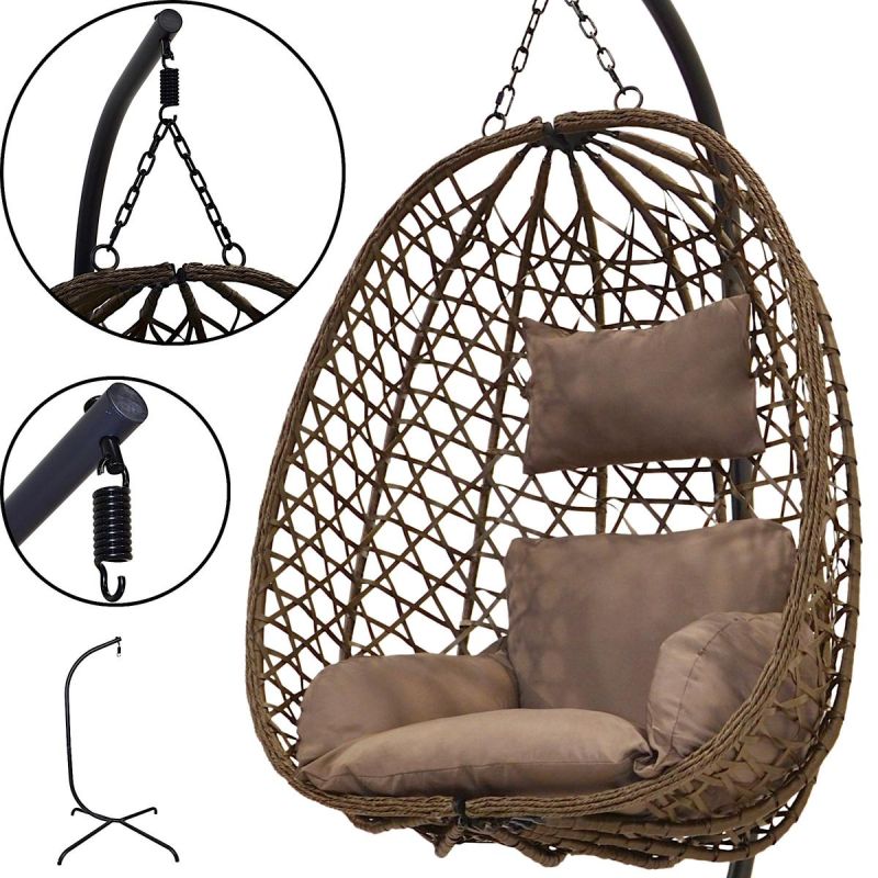 COCOON HANGING CHAIR 105x195CM DARK BROWN Home and Garden/Garden Your Sports Performance