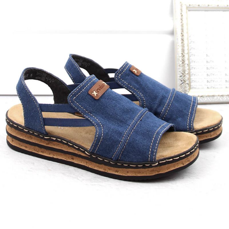 Comfortable Rieker W RKR684 jeans platform sandals Footwear/Lifestyle/Rieker Your Sports Performance