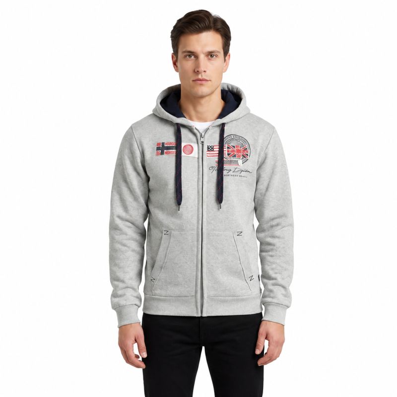 Geographical Norway GORMA MEN 100 EO +BS Men’s Sweatshirt (WT1880H/GN-BLENDED GREY)