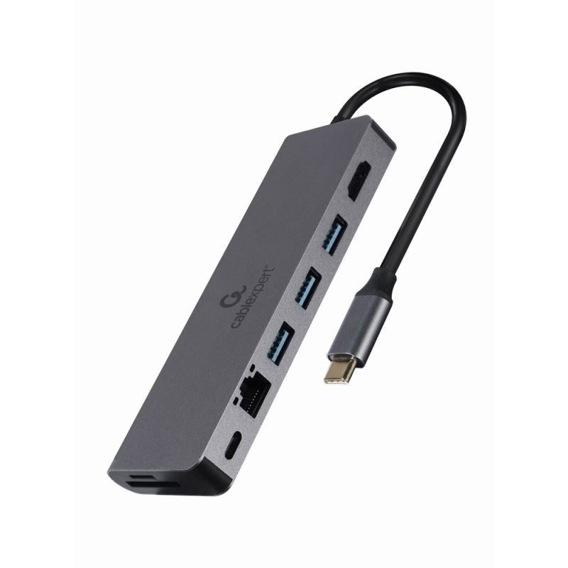 GEMBIRD MULTI ADAPTER USB TYPE-C 5IN1 HUB, HDMI, CARD READER, LAN, PD - 100W) Kable i adaptery/Adaptery, przejściówki Your Sports Performance