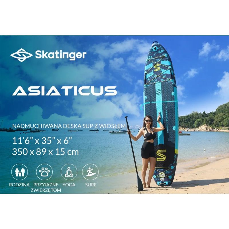 SUP board SKATINGER Asiaticus 350x89x15 cm Yoga Import z Action/Nad wodę/Deski Your Sports Performance
