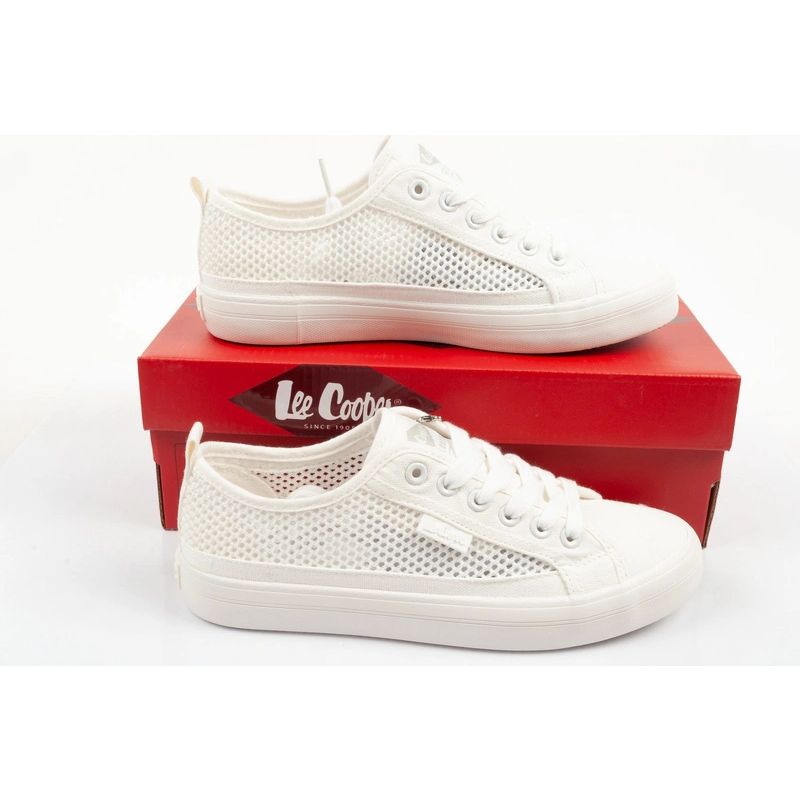 Lee Cooper women's sneakers, openwork, white, comfortable, summer shoes