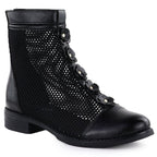 Women's mesh ankle boots with flowers, black, Jezzi 130 To be categorized Your Sports Performance