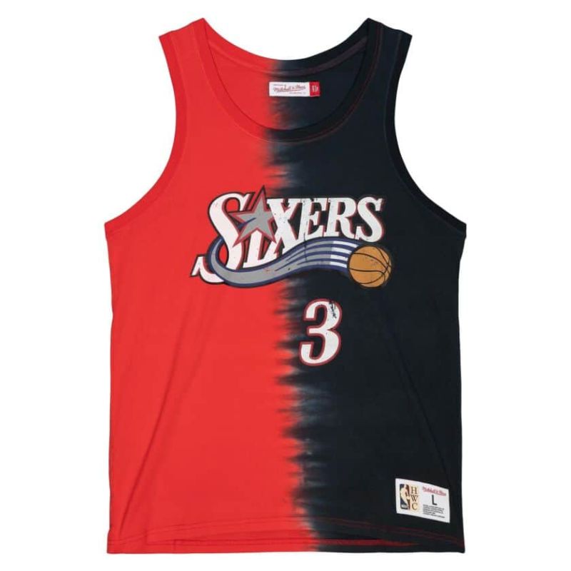 Mitchell & Ness NBA Philadelphia 76ers Allen Iverson Tie Dye Cotton Tank - TTNK3206-P76YYAIVRDBK Koszulki NBA Your Sports Performance