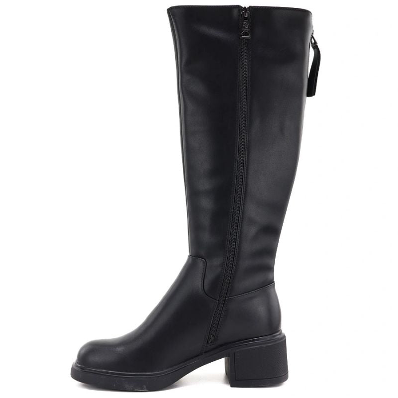 Women's leather ankle boots, black, Vinceza FIO27-67056