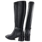Black Sergio Leone KZ-31-S women's leather high-heeled boots