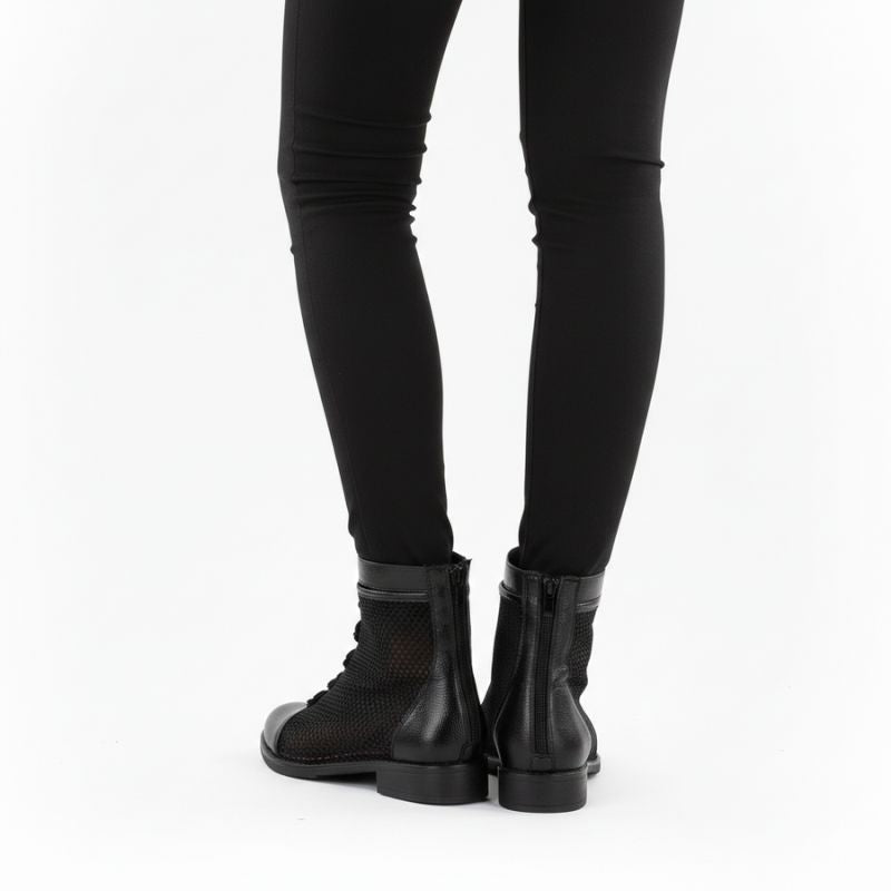 Women's mesh ankle boots with flowers, black, Jezzi 130 To be categorized Your Sports Performance