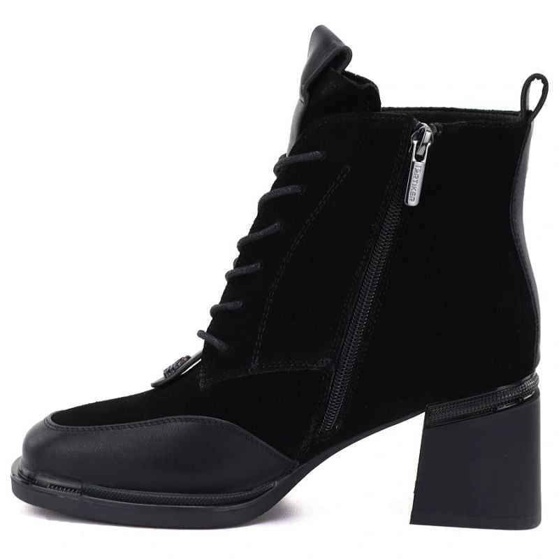 Women’s black suede leather ankle boots Artiker 59C0116