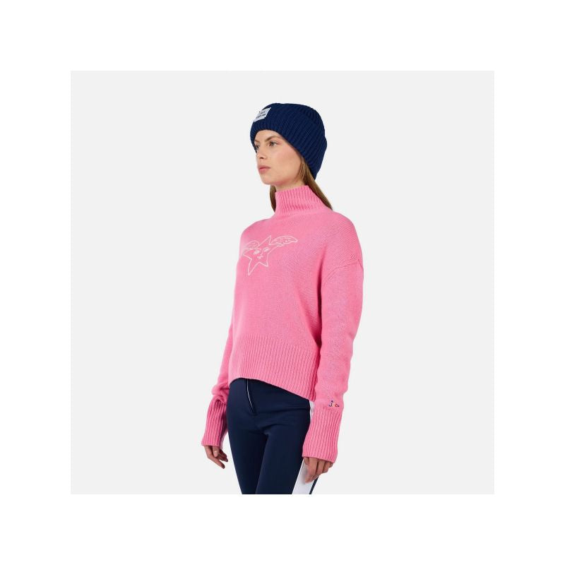 ROSSIGNOL W JCC SNOW ANGELS PULL pink women's sweater