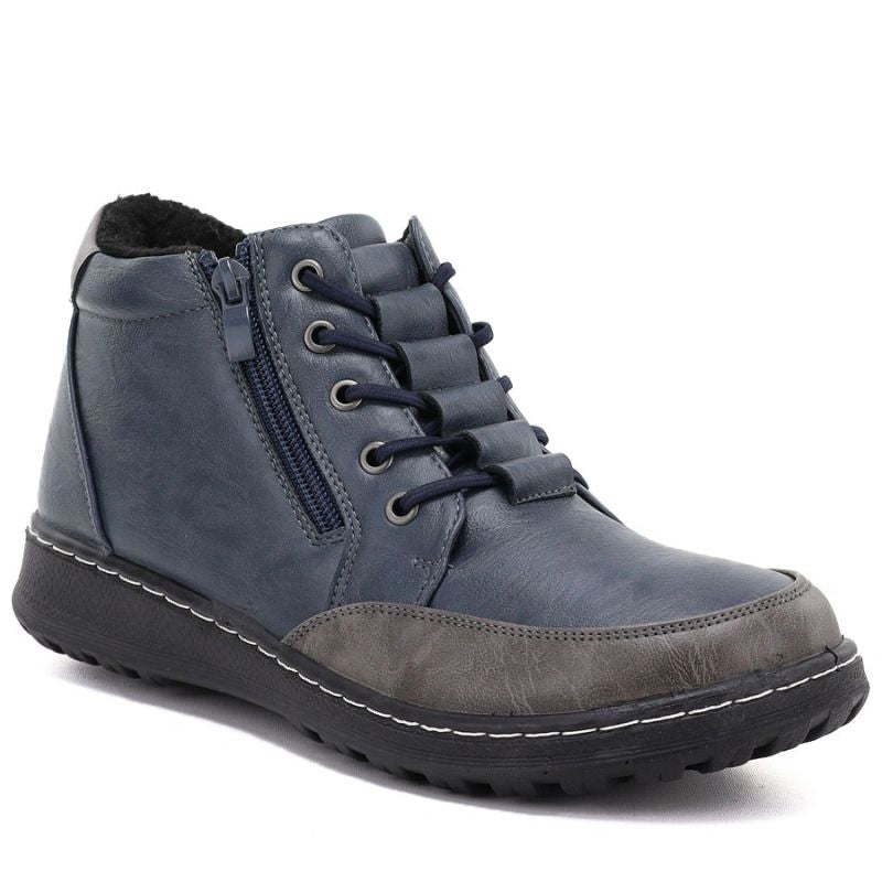 Comfortable navy blue women's ankle boots Potocki Z26-90347