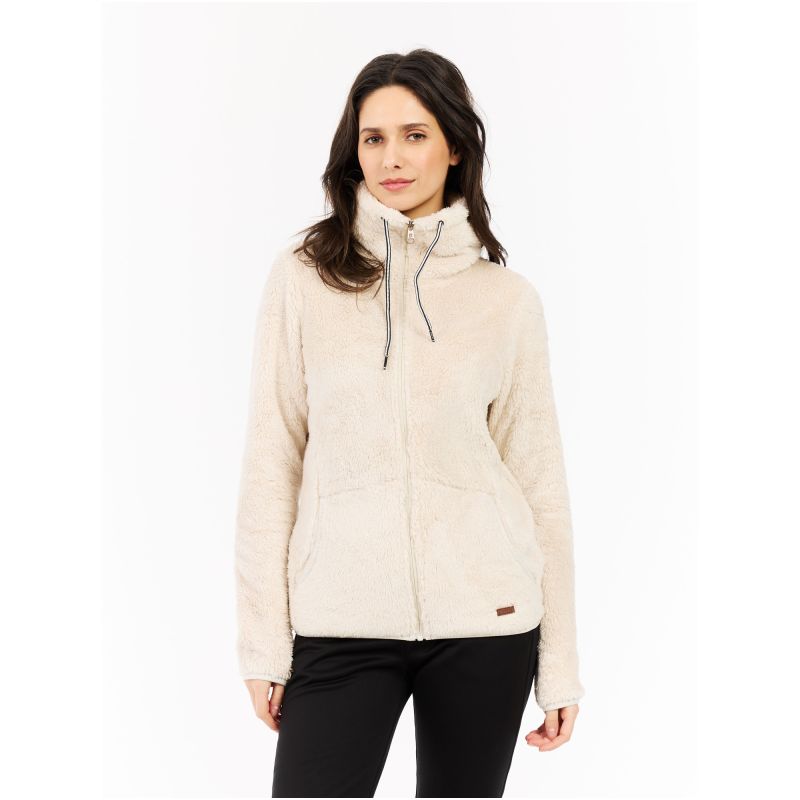 Women’s full-zip fleece jacket PROTEST RIRI white
