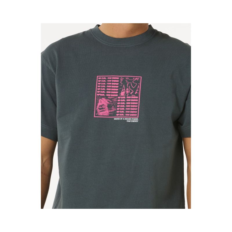 RIP CURL Raw Energy Zine Tee T-Shirt, turquoise