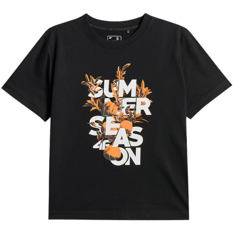 Women's T-shirt 4F F2721 deep black 4FWSS26TTSHF2721 20S