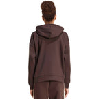 Women's adidas Essentials 3-Stripes Full-Zip Fleece Hoodie Brown KX0784