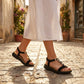 Women's black wedge sandals Artiker 58C0007