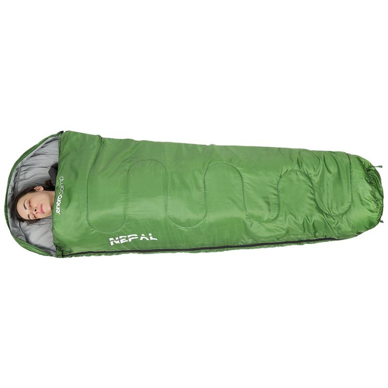 TOURIST SLEEPING BAG NEPAL 210x80x50CM GREEN ENERO CAMP Turystyka/Śpiwory/Mummie Your Sports Performance