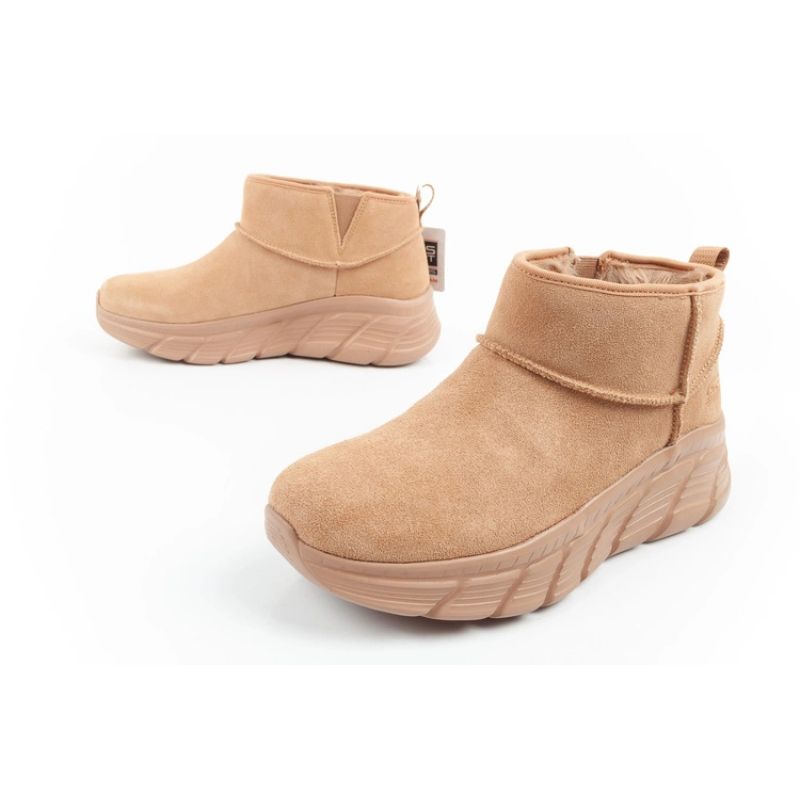 Skechers women's winter boots, insulated leather ankle boots, brown Skechers