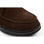 Lee Cooper men's elegant brown leather ankle boots with zipper