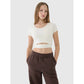 Women's crop top plain t-shirt 4F 4FRSS25TTSHF2695-11S *Kategoria tymczasowa Your Sports Performance