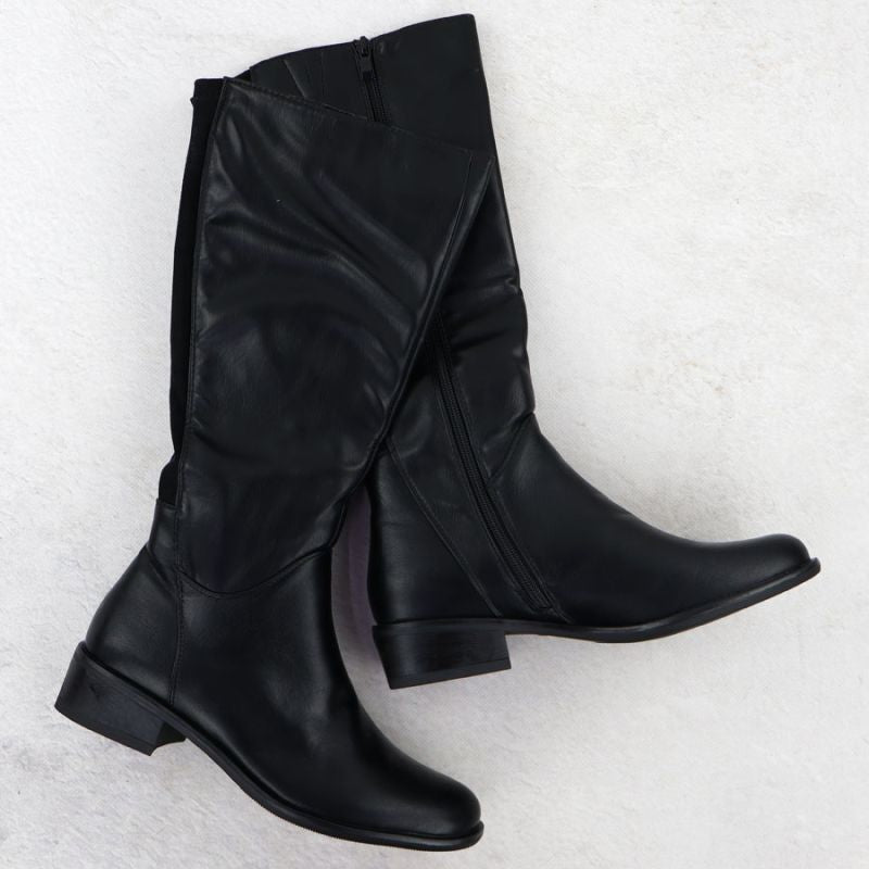 Jezzi ASA198-19 women's black leather boots Footwear Your Sports Performance