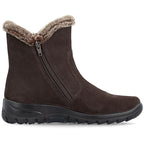 Rieker L7162-25 Waterproof Insulated Leather Women's Ankle Boots Dark Brown