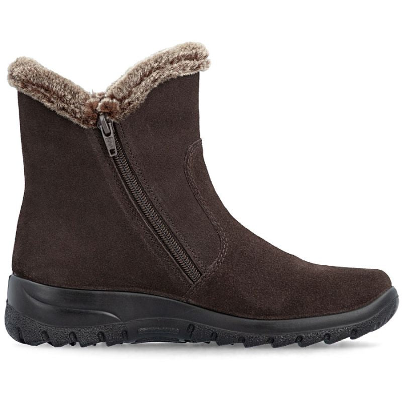 Rieker L7162-25 Waterproof Insulated Leather Women's Ankle Boots Dark Brown