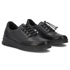 Women's leather half-notes on a wedge, black Filippo DP8102