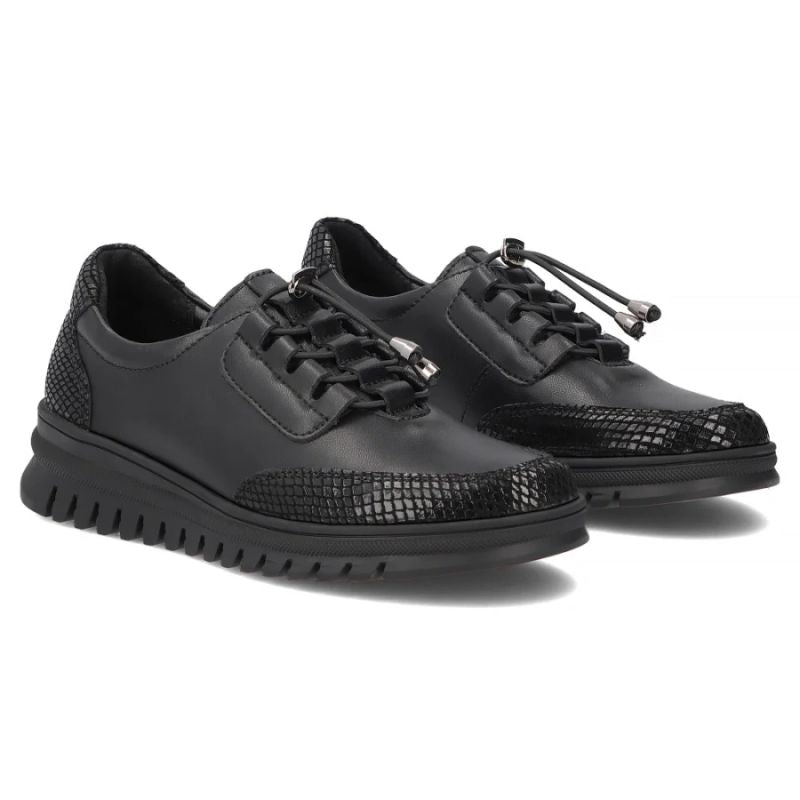 Women's leather half-notes on a wedge, black Filippo DP8102