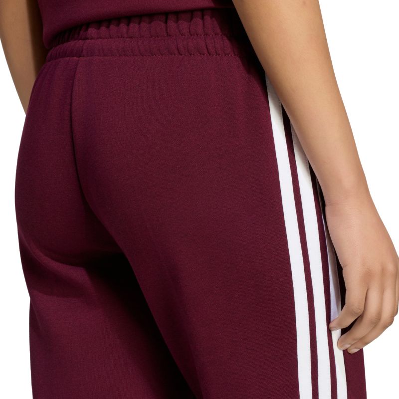 Women's adidas Essentials 3-Stripes Fleece Slim Burgundy Pants KF8321