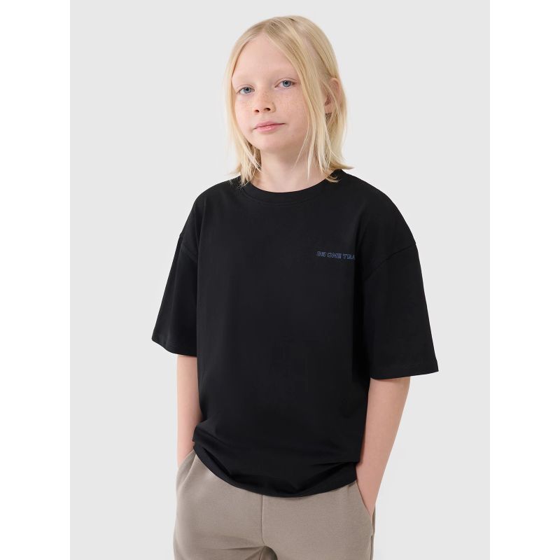 Boy's oversize T-shirt with inscription 4F 4FJWSS25TTSHM2184-20S *Kategoria tymczasowa Your Sports Performance