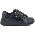 Women's patent leather platform shoes, black, Vinceza 133134