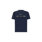 Paul&Shark Men's Cotton T-shirt Navy Blue and Gold 99311007-50E - Classic Cut, Logo