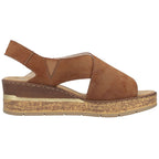 Comfortable women's wedge sandals, brown, Rieker 63782-24 Rieker