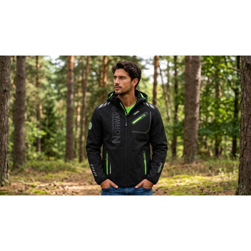 Men’s softshell jacket Geographical Norway ROYAUTE MEN ASS A BS2 056 (WT1804H/GN-BLACK / GREEN)