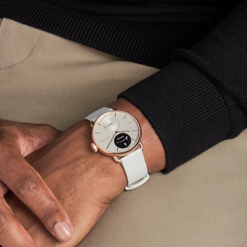 Withings ScanWatch 2 Hybrid Watch - Stainless Steel - Hybrid Smartwatch with Strap - Fluoroelastomer - Wrist Size: 146-211mm - Solid Color - Bluetooth - 34.6g - Sand Akcesoria sportowe i turystyczne/Zegarki sportowe Your Sports Performance