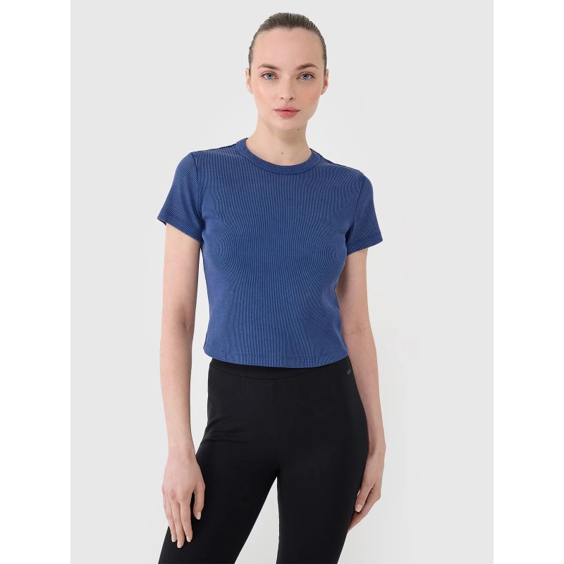 Women's slim ribbed t-shirt 4F 4FRSS25TTSHF2696-31S *Kategoria tymczasowa Your Sports Performance